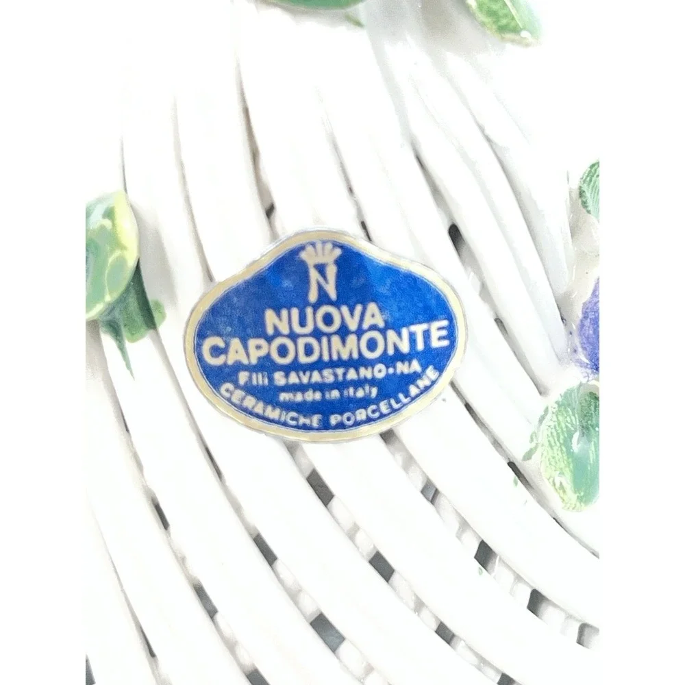 Nuova Capodimonte Floral‎ Porcelain Roped Bell Made in Italy Orig Sticker 4x3.5